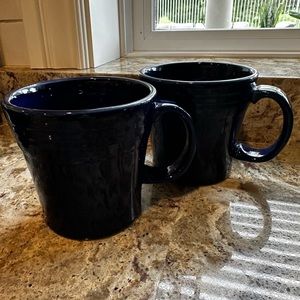 Fiestaware Fiesta ceramic two Cobalt Blue coffee mug, cups Set 2